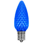 25 Pack C9 Blue LED Superbrite Holiday Christmas Faceted Bulb