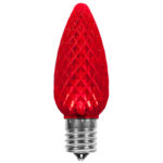 25 Pack Red C9 LED Superbrite Holiday Christmas Faceted Bulb