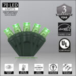 70 LED Count 24 ft. Green Color Holiday Christmas Outdoor String Lights (5MM) (81905) - Image 3