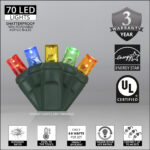 70 LED Count 24 ft. Multi-Color Color Holiday Christmas Outdoor String Lights (5MM) (81906) - Image 3
