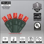 70 LED Count 24 ft. Red Color Holiday Christmas Outdoor String Lights (5MM) (81907) - Image 4