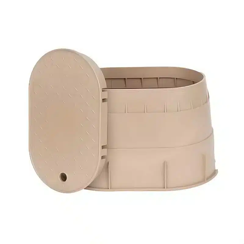 8 x 14 in. Tan Oval Valve Box with Tan Lid