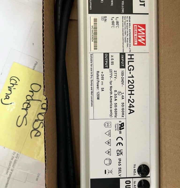 Mean Well HLG-120H-24A 120W 24V 5A Constant Voltage LED Driver Power Supply (HLG-120H-24A)
