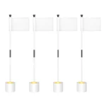 Brilliance 4-Set 3W LED Illumi Golf Cup Light with 3' White Flag for Putting Green (Golf-Beam-4)