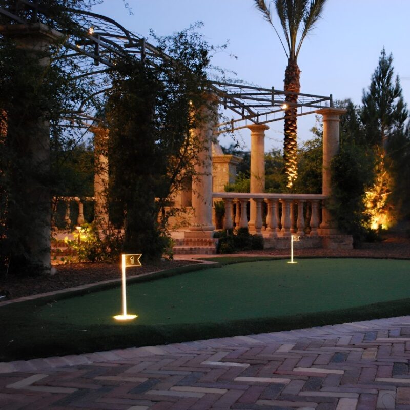 Brilliance 4-Set 3W LED Illumi Golf Cup Light with 3' White Flag for Putting Green (Golf-Beam-4)