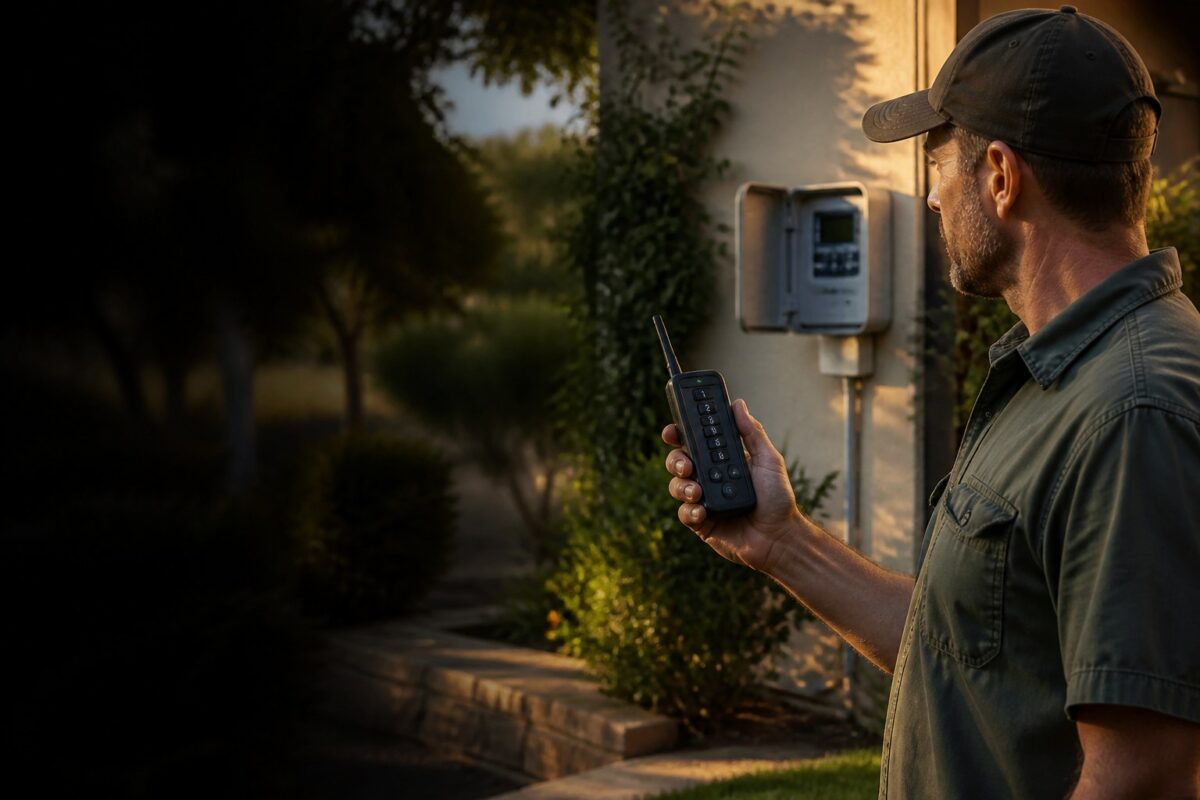 Handheld irrigation remote transmitter