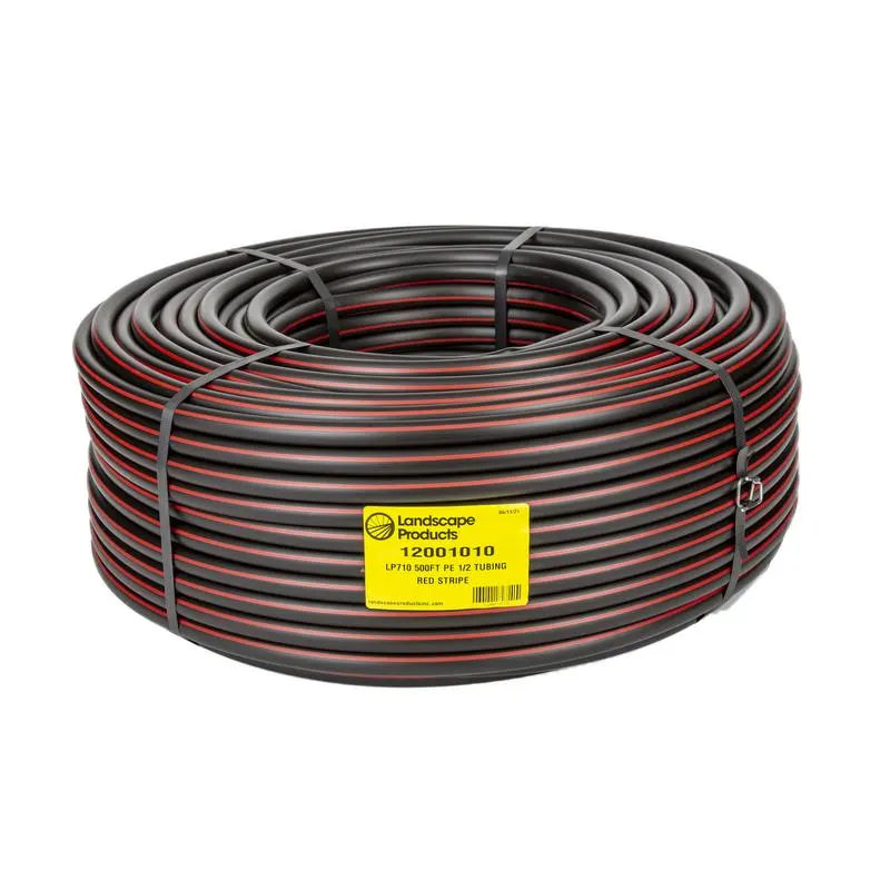 Landscape Products LP710 1/2 in Red Stripe Drip Tubing - 500 ft Roll (11200020)