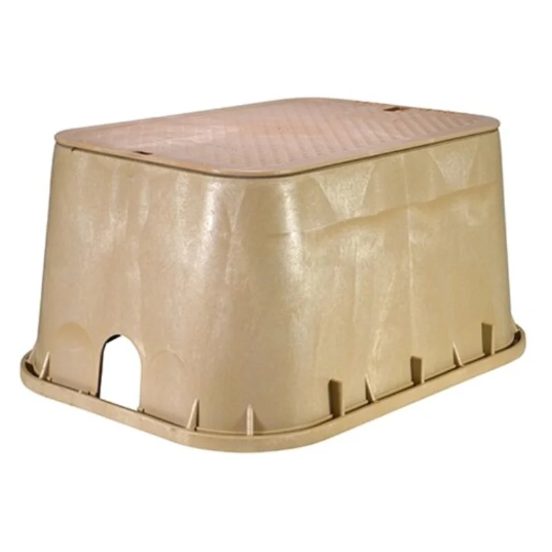NDS Standard Jumbo 13" x 20" 12" Deep Overlapping Polypropylene/HDPE Valve Box, Sand (117BC SAND)
