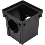 NDS 12" Square 2-Outlet Black Catch Basin Kit | NDS1200NGBKIT