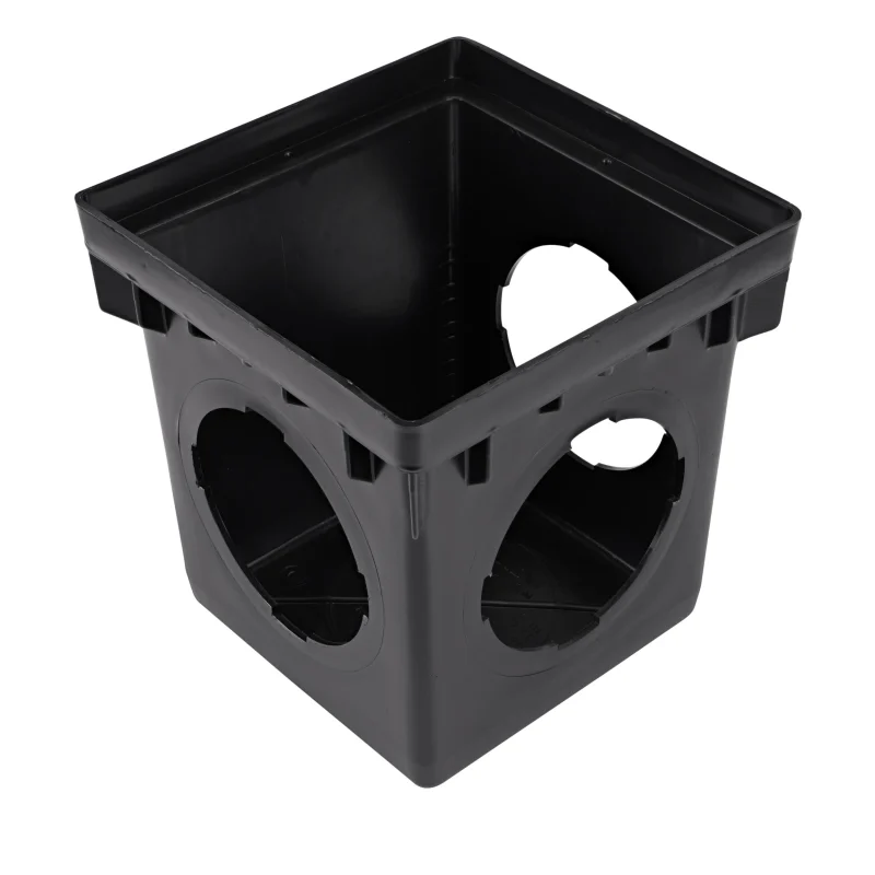 NDS 12" x 12" Square Polypropylene Black Catch Basin | NDS1203