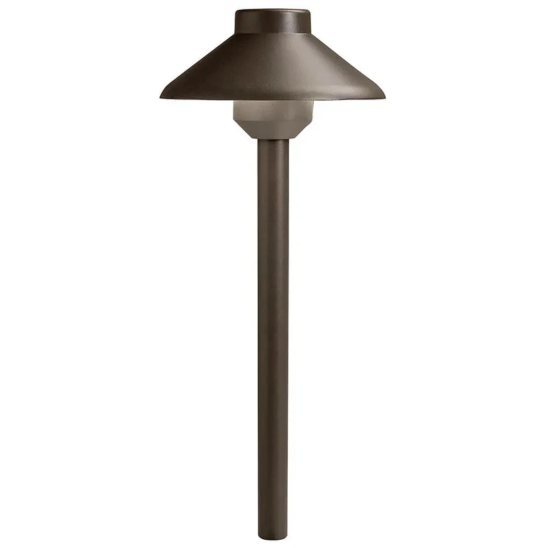 Kichler 15820 Stepped Dome Path Light, Textured Architectural Bronze, Integrated LED, 2700K, Aluminum (15820AZT27)