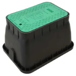 Highline Standard Valve Box 12" Rectangular 12" Deep Superflexon Black w/ Green Lid (170106)