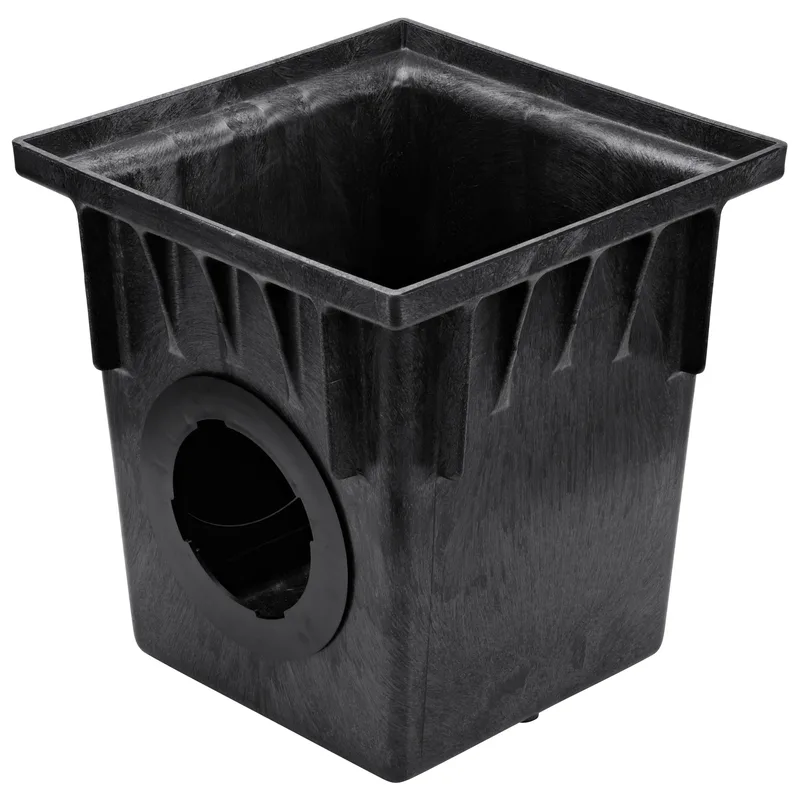 NDS 18 in One-Piece Black Catch Basin with 2 Openings (1882)