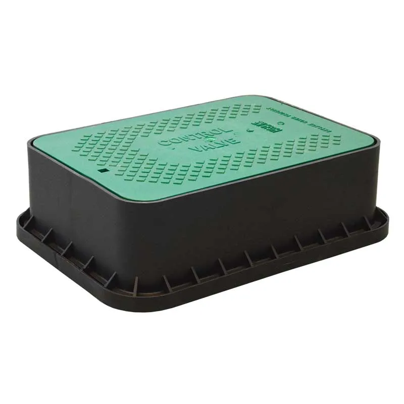 Oldcastle Infrastructure Jumbo 12 in Rectangle Black Valve Box Extension with Green Lid (190115)