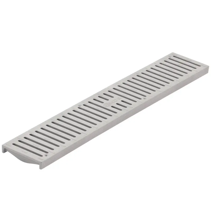 NDS Spee-D Channel 2' x 4-1/8" Rectangular Drain Grate, Gray HDPE Flat (241)