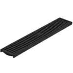 NDS Spee-D Channel 2' x 4-1/8" Rectangular Drain Grate, Black HDPE Flat (243)