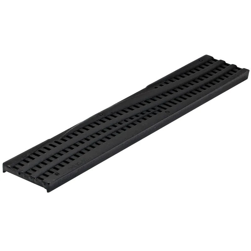 NDS Spee-D Channel 2' x 4-1/8" Rectangular Drain Grate, Cast Iron Decorative Wave (253CI)