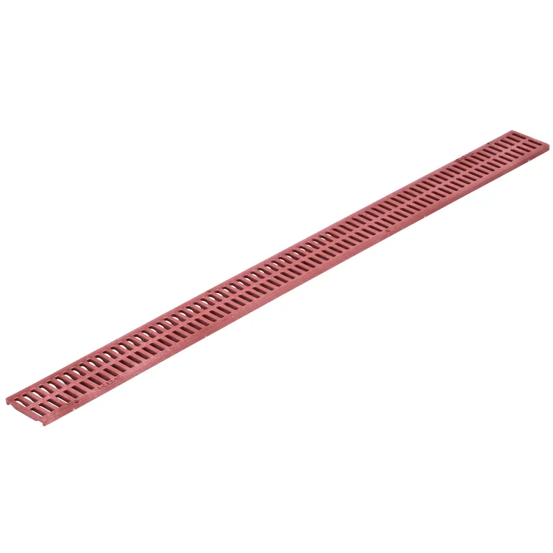 NDS 36" Rectangular HDPE Brick Red Mini Flat Channel Grate | NDS551