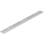 NDS Mini Channel 3' Rectangular Drain Grate, Gray Botanical (554GY)