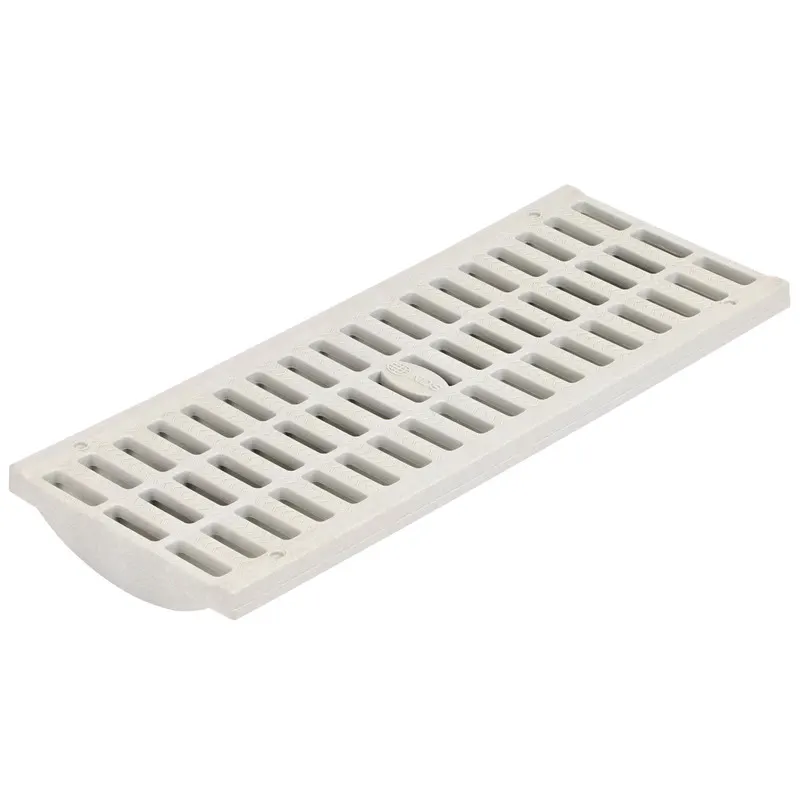 837.webp NDS Pro 7-7/8" x 19-11/16" Rectangular Channel Drain Grate, Light Gray Polyethylene (837)