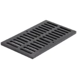 NDS Pro 11-11/16" x 19-11/16" Rectangular Channel Drain Grate, Black Ductile Iron (885)