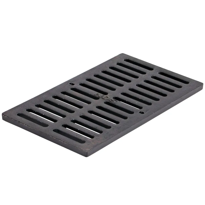 NDS Pro 11-11/16" x 19-11/16" Rectangular Channel Drain Grate, Black Ductile Iron (885)