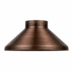 FX Luminaire JS LED path light top assembly in Antique Bronze finish, dark brushed antiqued copper shade