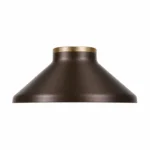 FX Luminaire JS LED path light top assembly in Bronze Metallic powder coat with natural brass cap