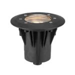 FX Luminaire Terra TN-61 in-grade well light with composite ring and clear lens, black composite