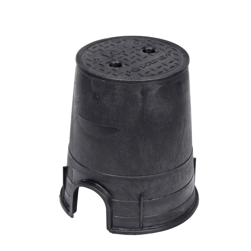 NDS Standard 6″ Round Overlapping Valve Box, HDPE, Black (107BC BLK)