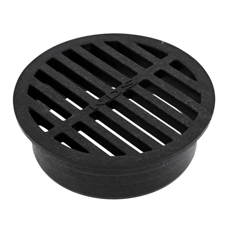 NDS 4 in. Round Grate, Connects to 4 in. Drain Pipes and Fittings, Black Plastic (11)