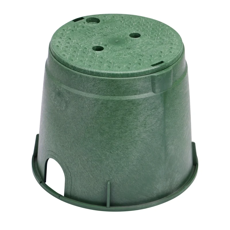 NDS Standard 10″ Round Overlapping Valve Box, Polypropylene/HDPE, Green (112BC)
