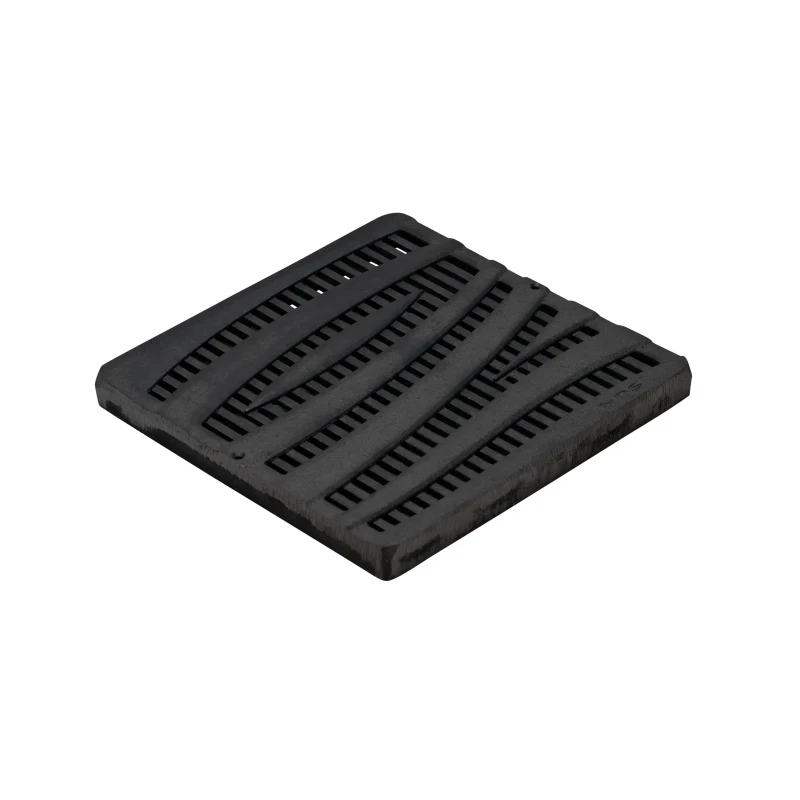 NDS 12 in. Square Catch Basin Drain Grate, Decorative Wave Design, Cast Iron (1224CI)