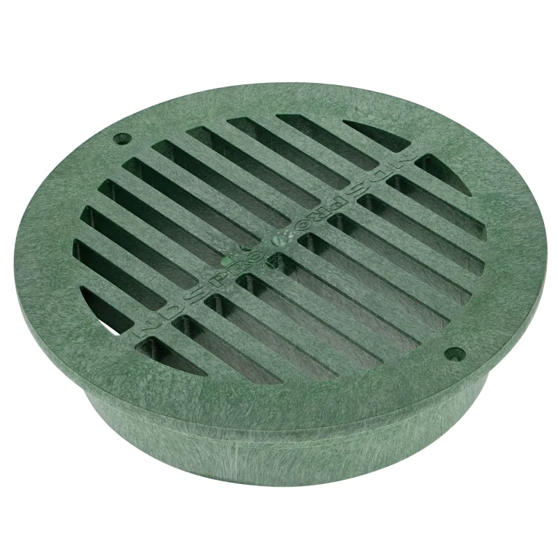 NDS 12 in. Round Grate, Connects to 12 in. Drain Pipes, Green Plastic (1250)