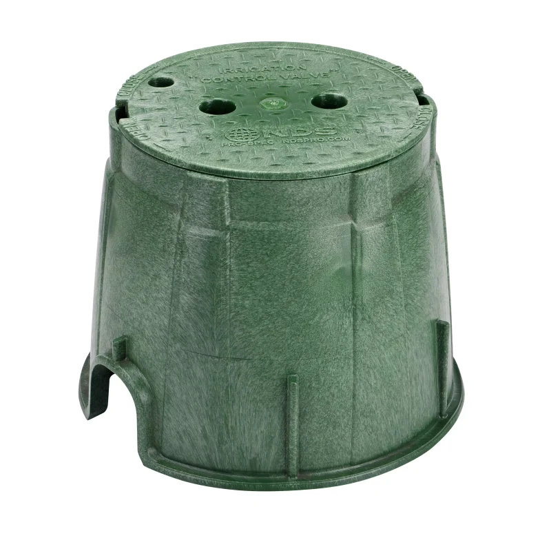 NDS Pro-Spec 10″ Round Valve Box, Overlapping HDPE, Green (312BC)