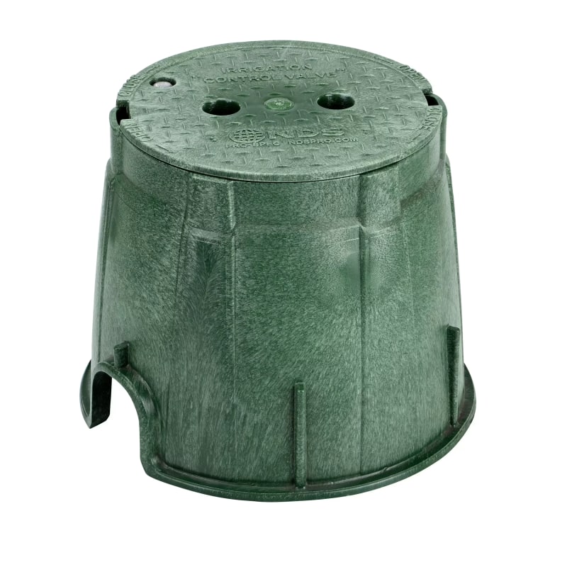 NDS Pro-Spec 10″ Round Valve Box Overlapping Bolt-Down HDPE Green (312BCB)