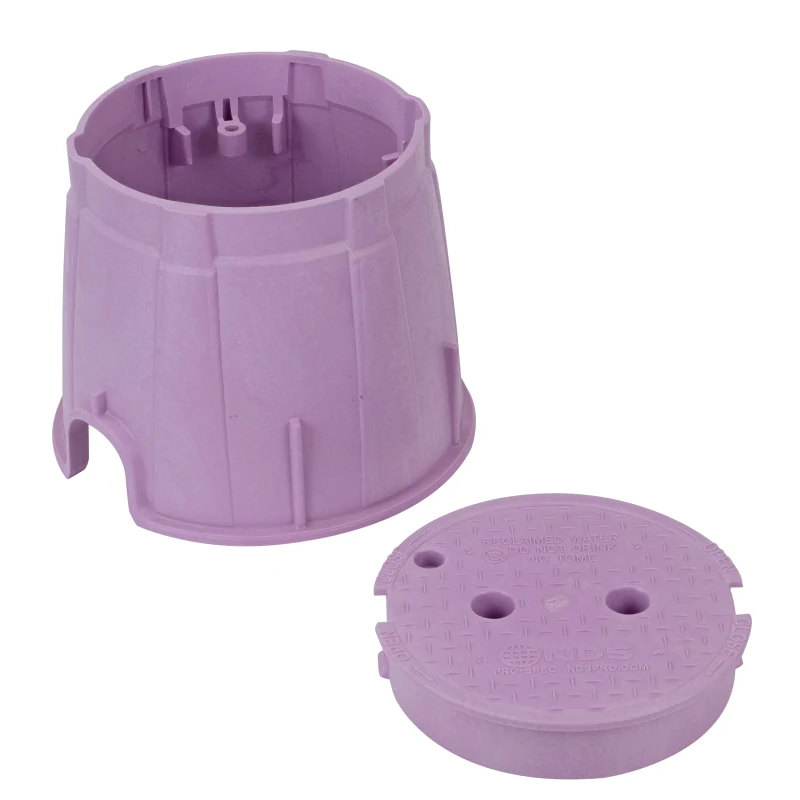 NDS Pro-Spec 10″ Round Valve Box Overlapping HDPE Purple (312PBCR)