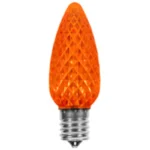 Orange faceted C9 LED holiday bulb, 25 pack