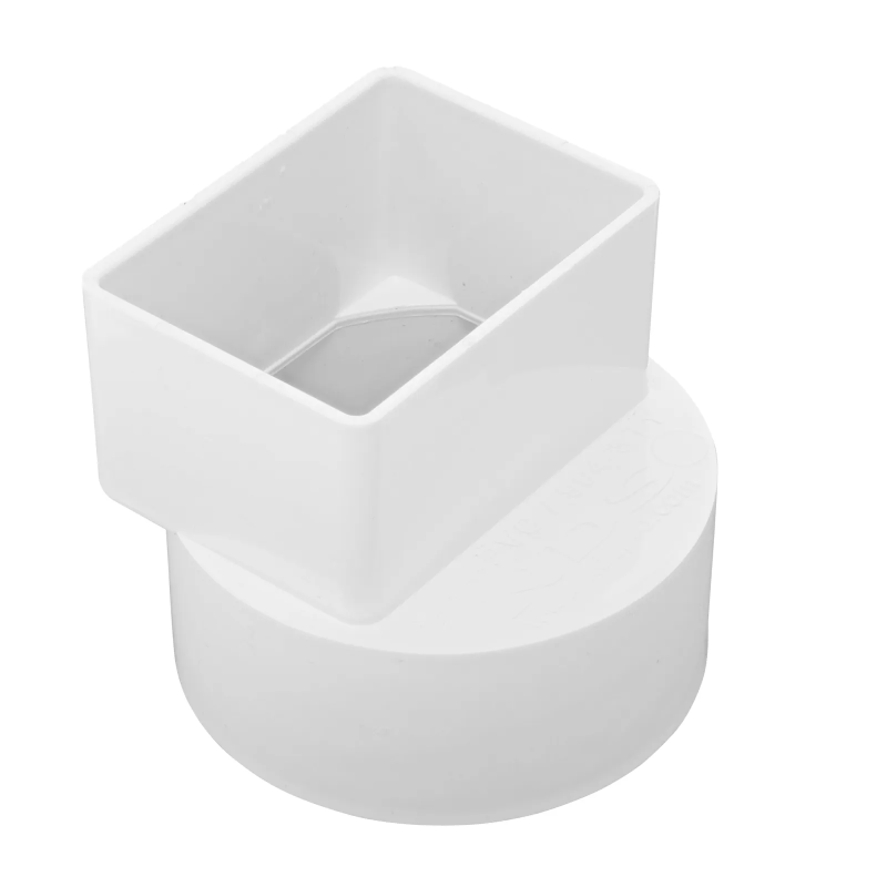 NDS PVC Offset Downspout Adapter, 2X3 in. Downspout X 4 in. S&D Hub (9P04)