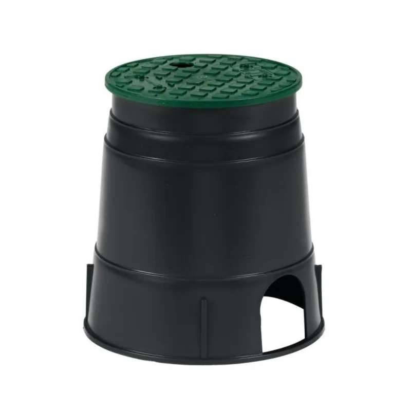 Rain Bird PVB Round Valve Box 6″ Overlapping Lid, Black/Green (A12523)